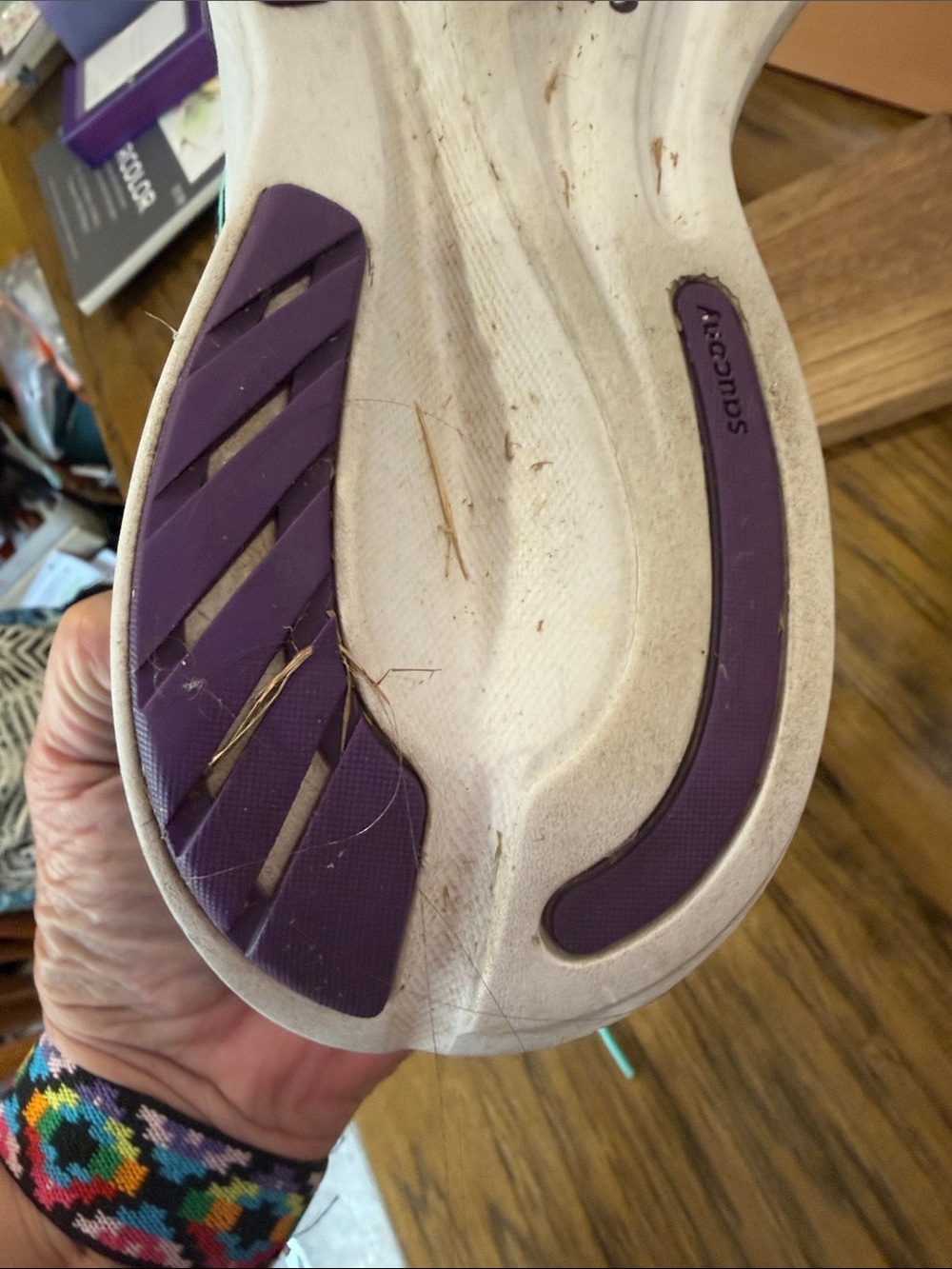 Saucony Women’s Mint Green and Purple Running Shoes - Picture 3 of 5